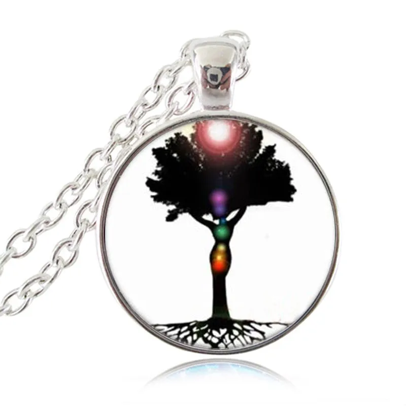 7 Chakra Reiki Healing Necklace Buddha Yoga Meditation Pendant Spiritual Om Symbol Hope Jewelry Chain Statement Necklace