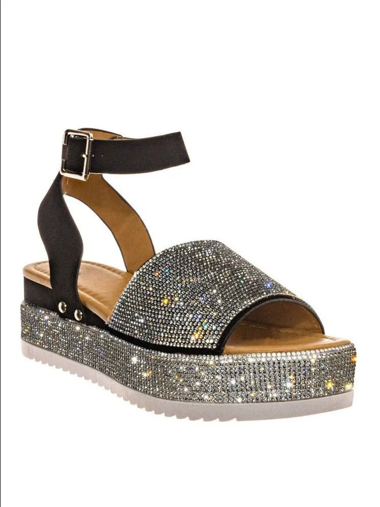 Amozae-Casual Rhinestone Platform Sandals