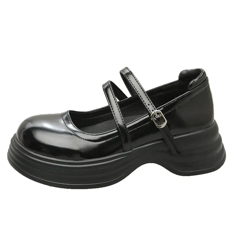 AMOZAE- - Elevated Elegance Autumn Women's Platform Chunky Patent Leather