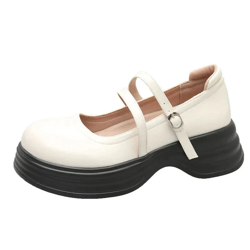 AMOZAE- - Elevated Elegance Autumn Women's Platform Chunky Patent Leather