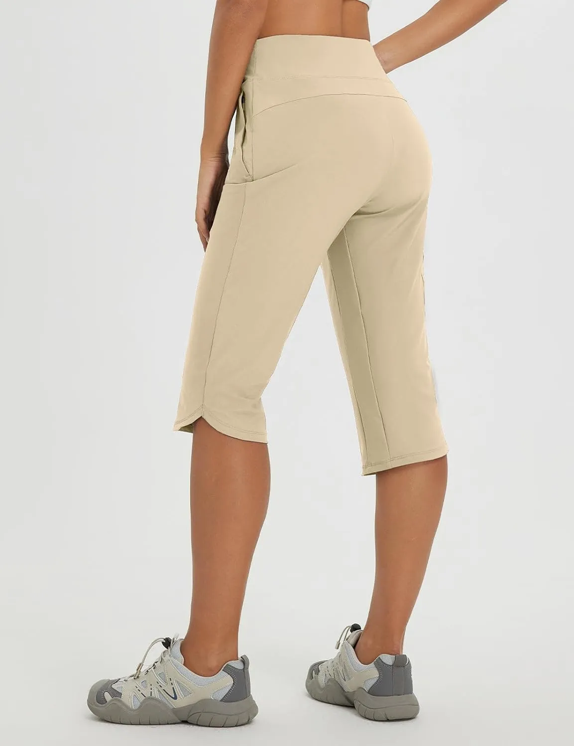 baleaf Women's 17'' Capri Pants Lighweight Cargo Capris Quick Dry Zipper Pockets Hiking Biking Casual Outdoor