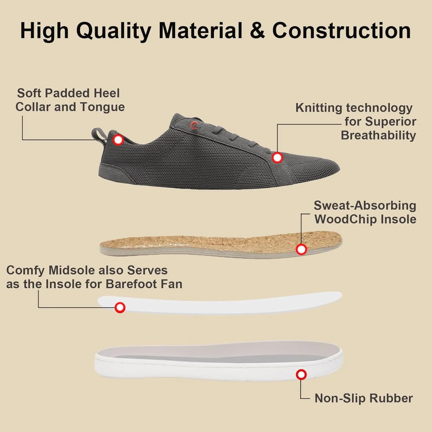 Barefoot Wide Toe Box Shoes for Women - Minimalist Barefoot Shoes with | Zero Drop Sole | Extra Wide Slip on Walking Shoes for Women
