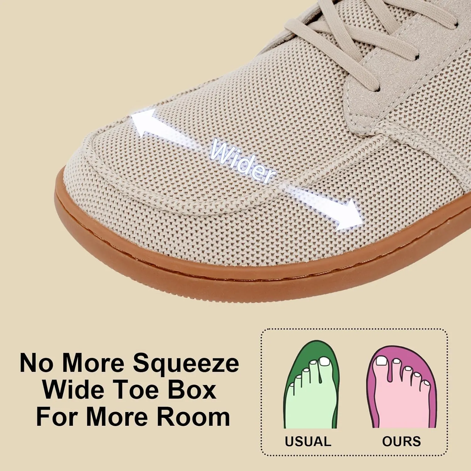 Barefoot Wide Toe Box Shoes for Women - Minimalist Barefoot Shoes with | Zero Drop Sole | Extra Wide Slip on Walking Shoes for Women