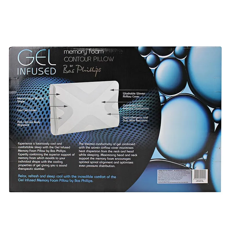 Bas Phillips Gel Infused Contour Memory Foam Pillow