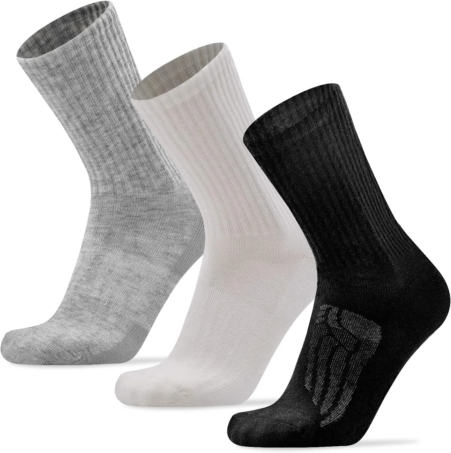 Busy Socks 3 Pack Men's Merino Wool Hiking Crew Socks Womens Warm Thick Cushioned Outdoor Athletic Socks for Walking Running