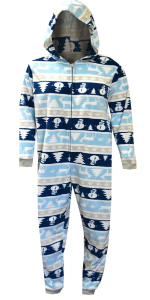 Chill Out Nordic Winter Onesie Hooded Mens Pajama with Drop Seat