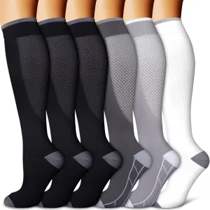 Copper Compression Socks for Women & Men (6 pairs) - Best Support for Nurses, Running, Hiking, Recovery