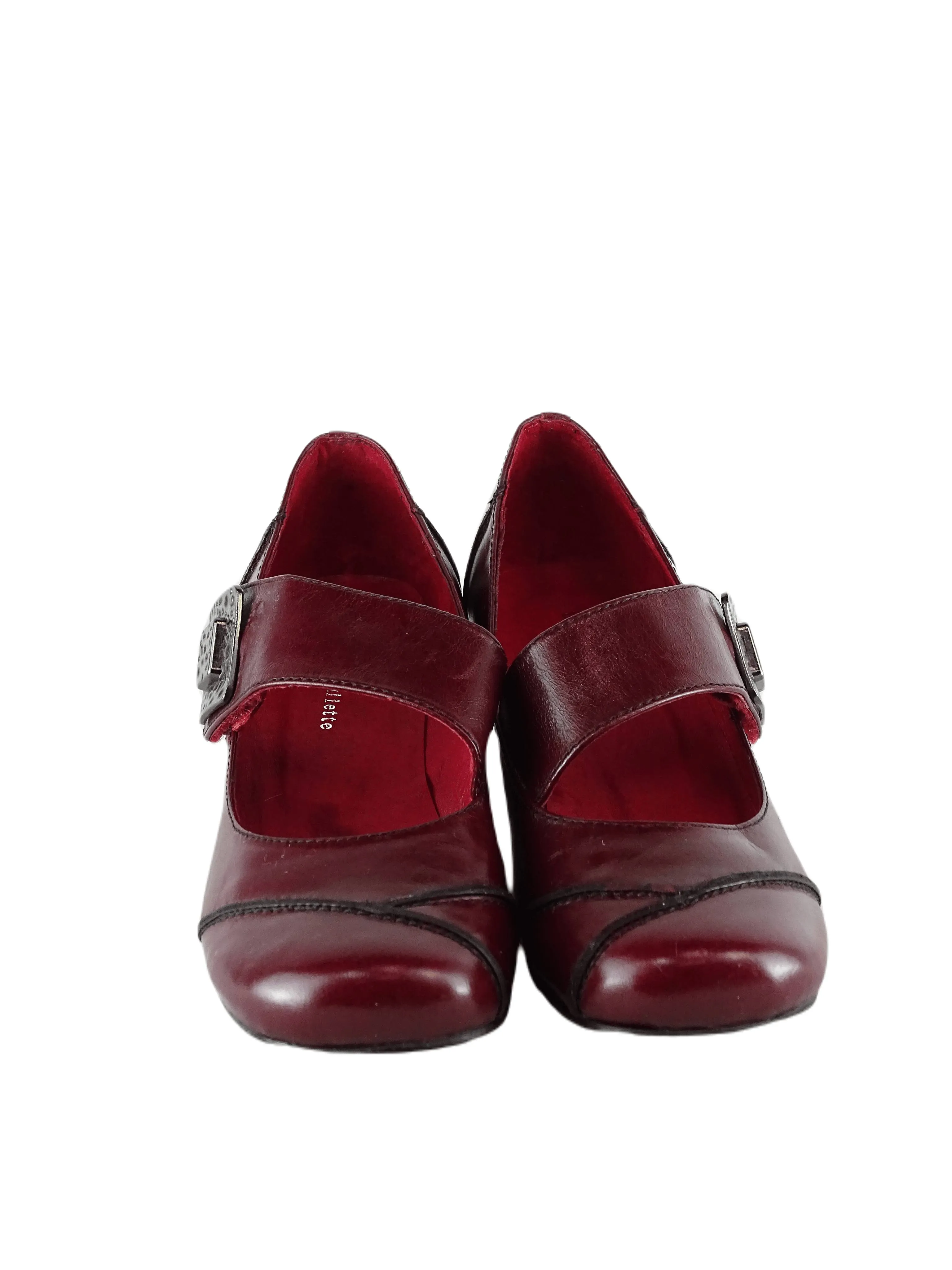 Django & Juliette Red Pumps with Silver Buckle AU/US 6 (EU 37)