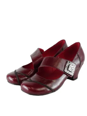 Django & Juliette Red Pumps with Silver Buckle AU/US 6 (EU 37)