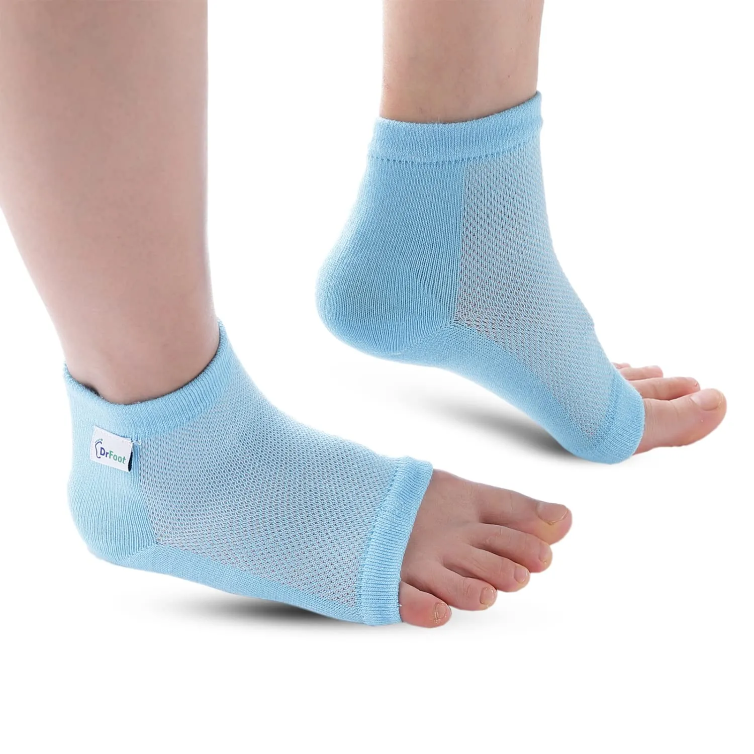 Dr Foot Silicone Gel Heel Socks | Silicone Gel Moisturizer Heel Sleeves To Smooth & Soften Rough Cracked Heels & Dry Feet Or Irritated Heels| For Men & Women | Free Size – 1 Pair (Pack of 5)
