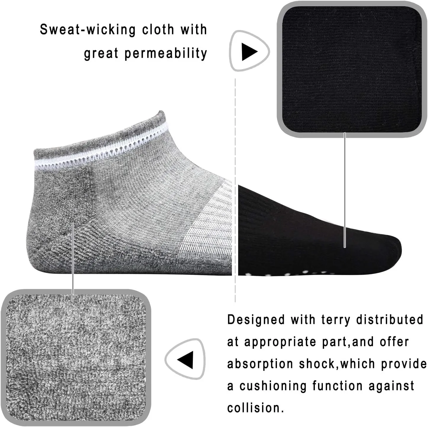 DWG Anti Slip Non Skid Slipper Yoga Socks with Grips Sticky Home Hospital Athletic Socks for Adult Women