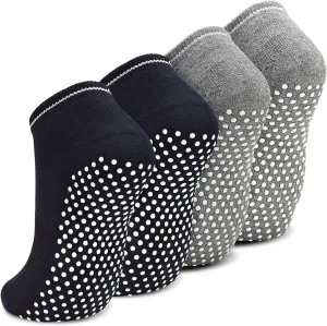DWG Anti Slip Non Skid Slipper Yoga Socks with Grips Sticky Home Hospital Athletic Socks for Adult Women