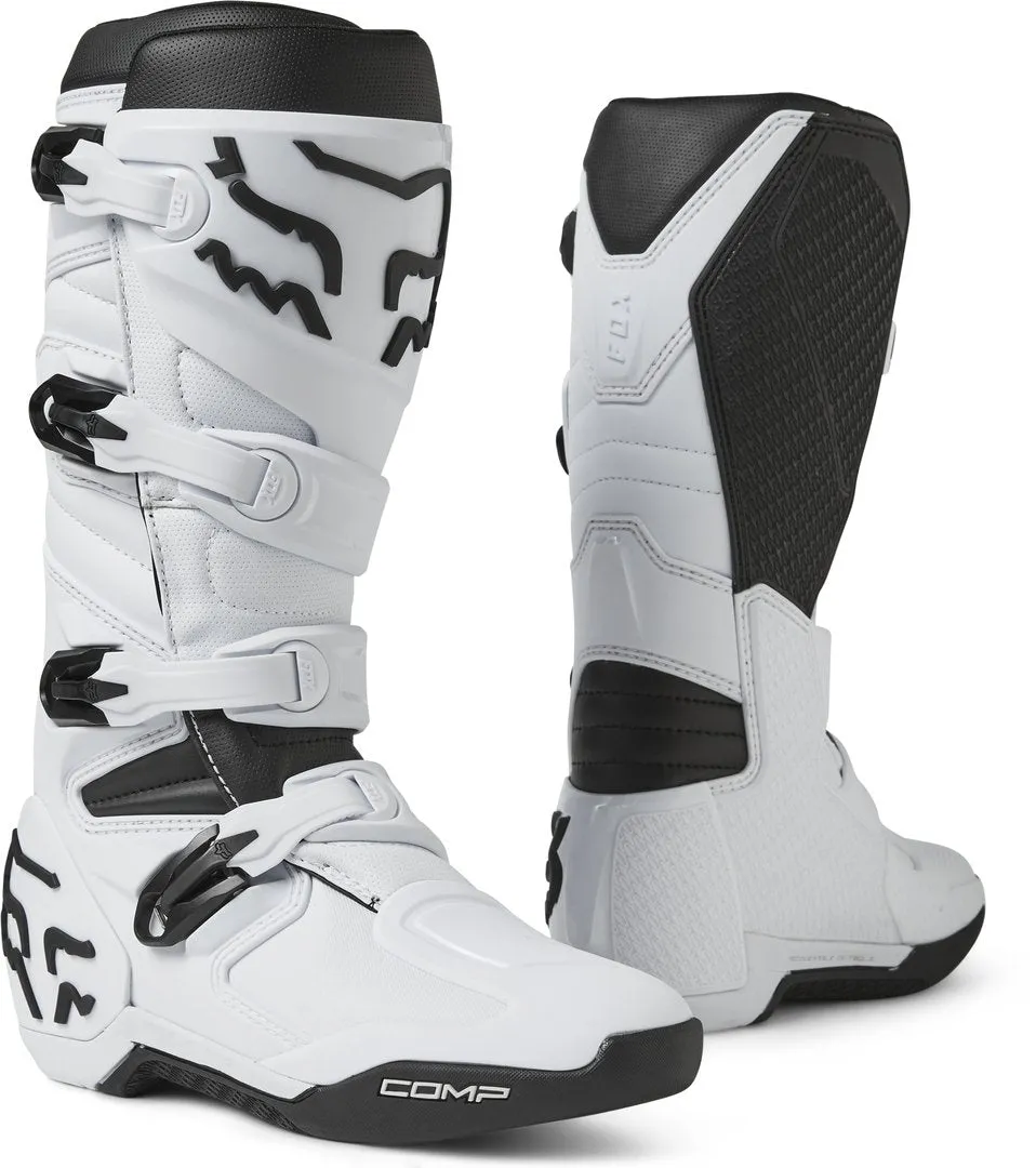 FOX Comp Motocross Boots, Black/White