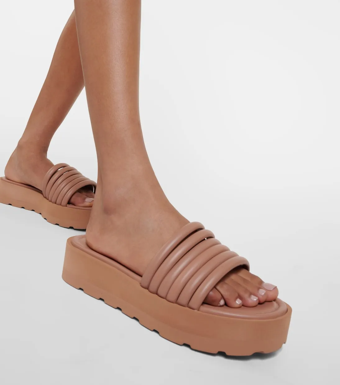 Gianvito Rossi leather platform sandals, brown