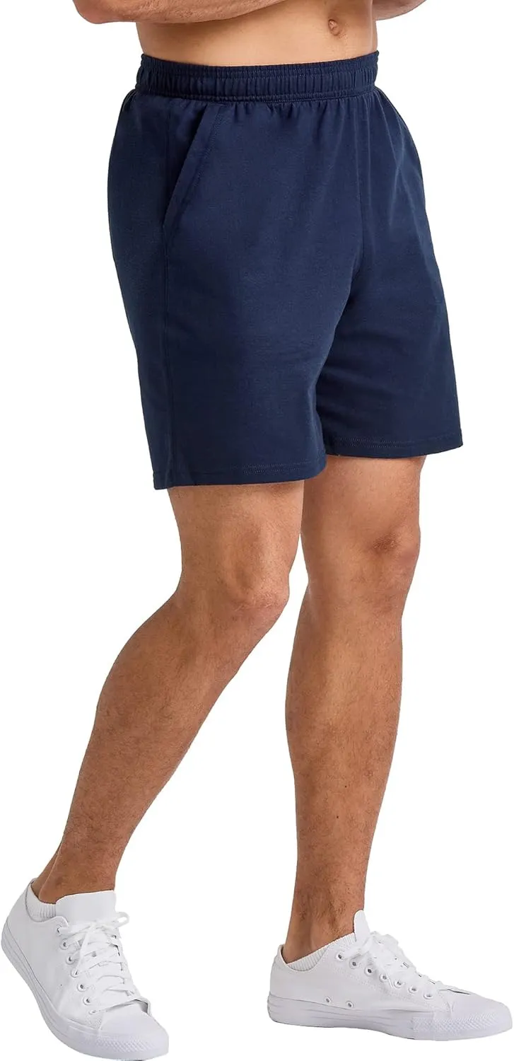 Hanes Men's Originals Cotton Shorts with Pockets, Pull-On Jersey Gym Shorts, 7