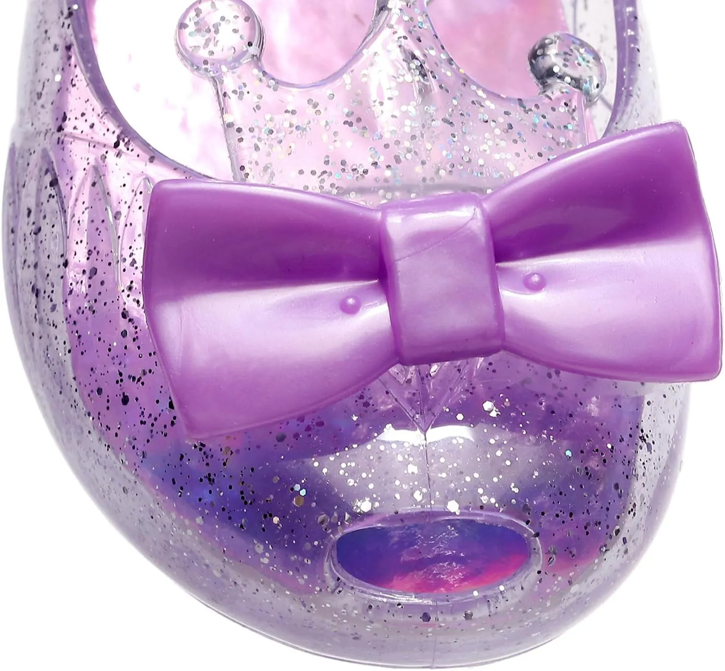 Jelly Shoes for Girls Princess Dress Up Flat Sandals for Toddler Cosplay Clear Glitter Jellies Mary Janes with Bow/Crown