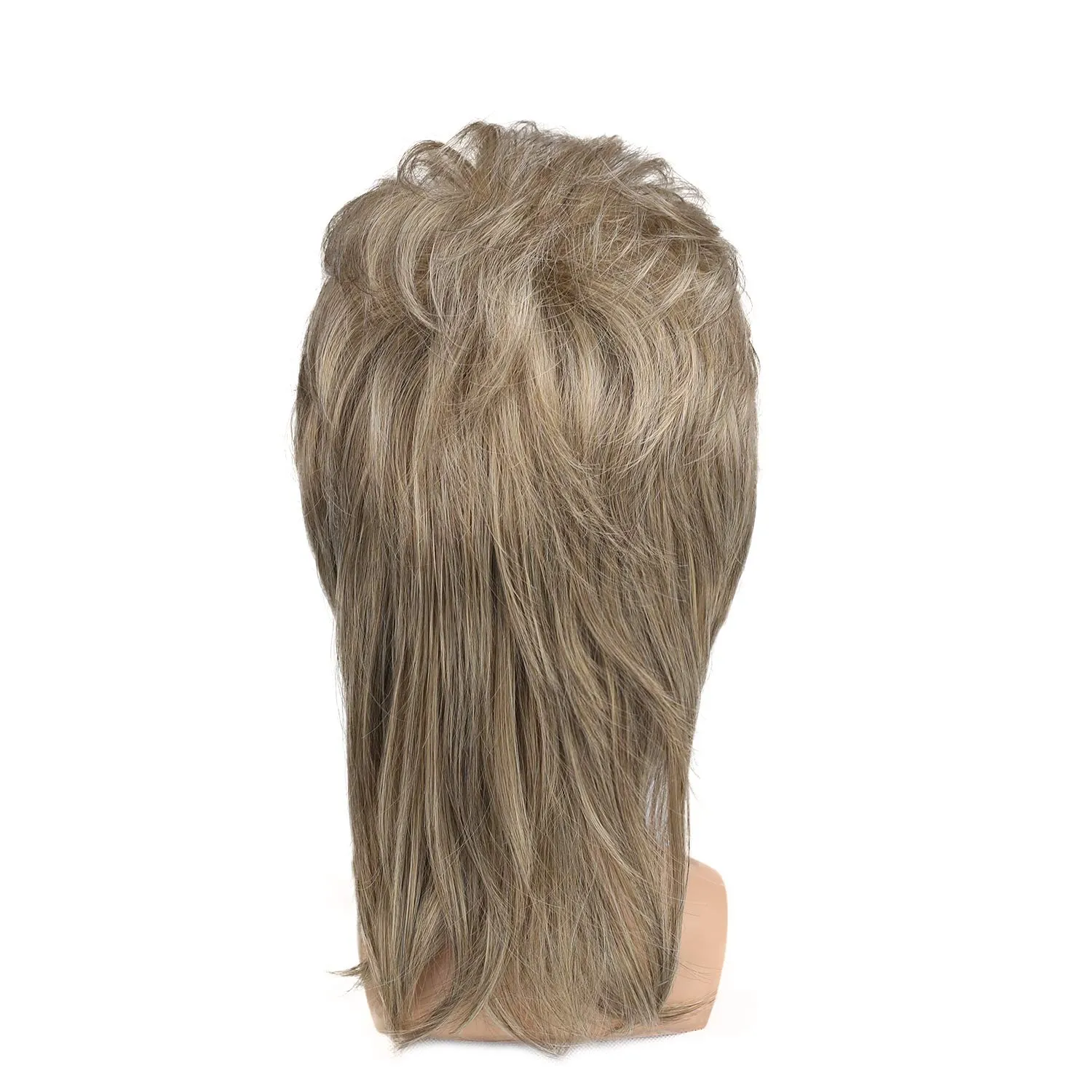 Kaneles Mullet Wigs for Men 80s Costumes Fancy Party Accessory Cosplay Halloween Hair Wig (Blonde)