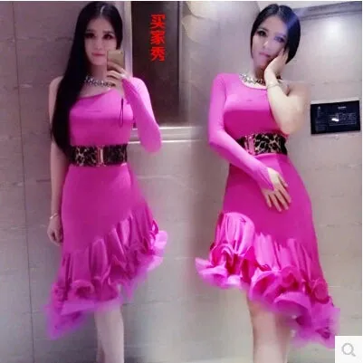 Ladies Latin Dance 2Pcs Dress & Belt Performance Costume