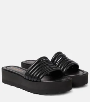 Leather platform sandals Gianvito Rossi, black