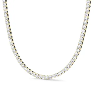Mixed Metal Diamond Tennis Chain Necklace