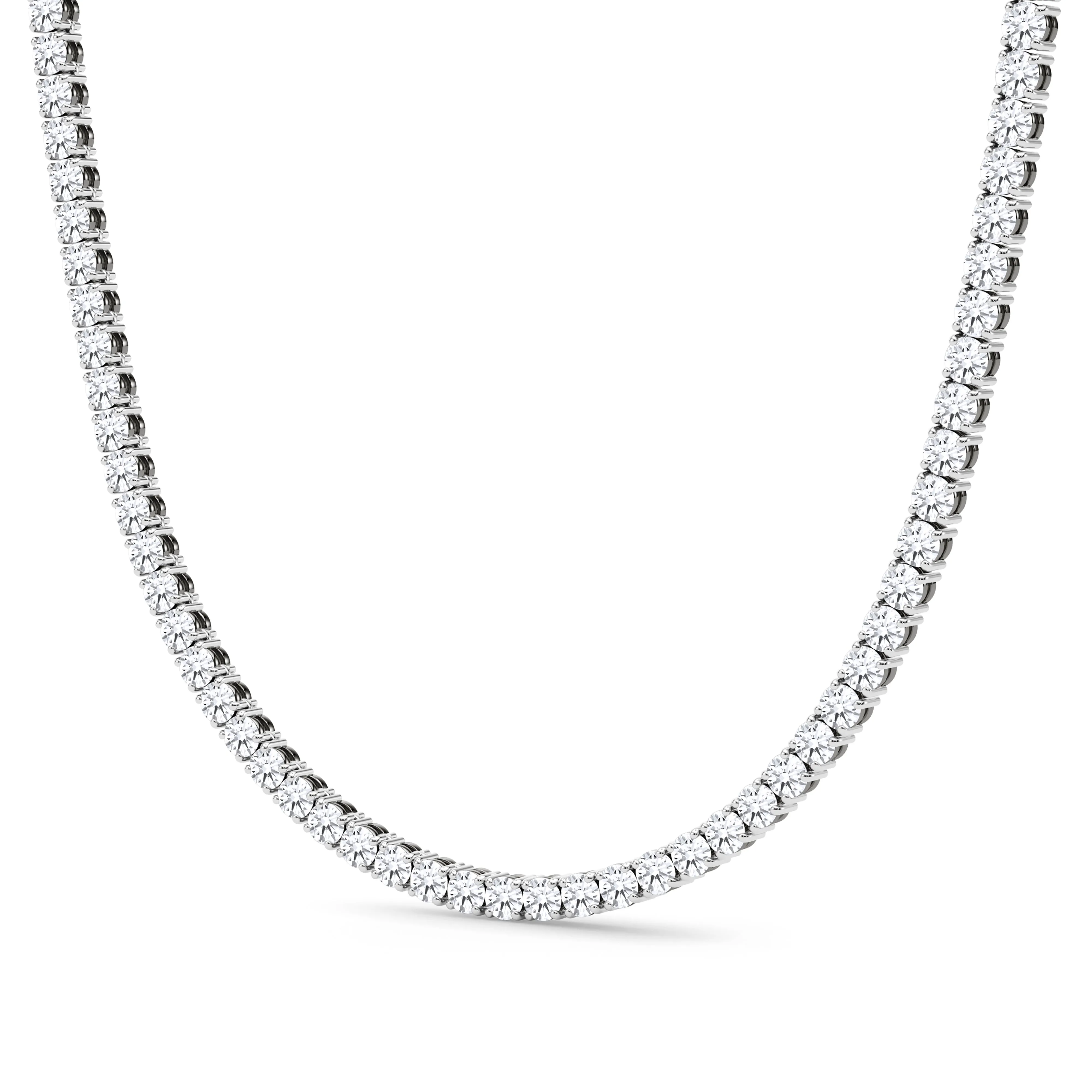 Mixed Metal Diamond Tennis Chain Necklace
