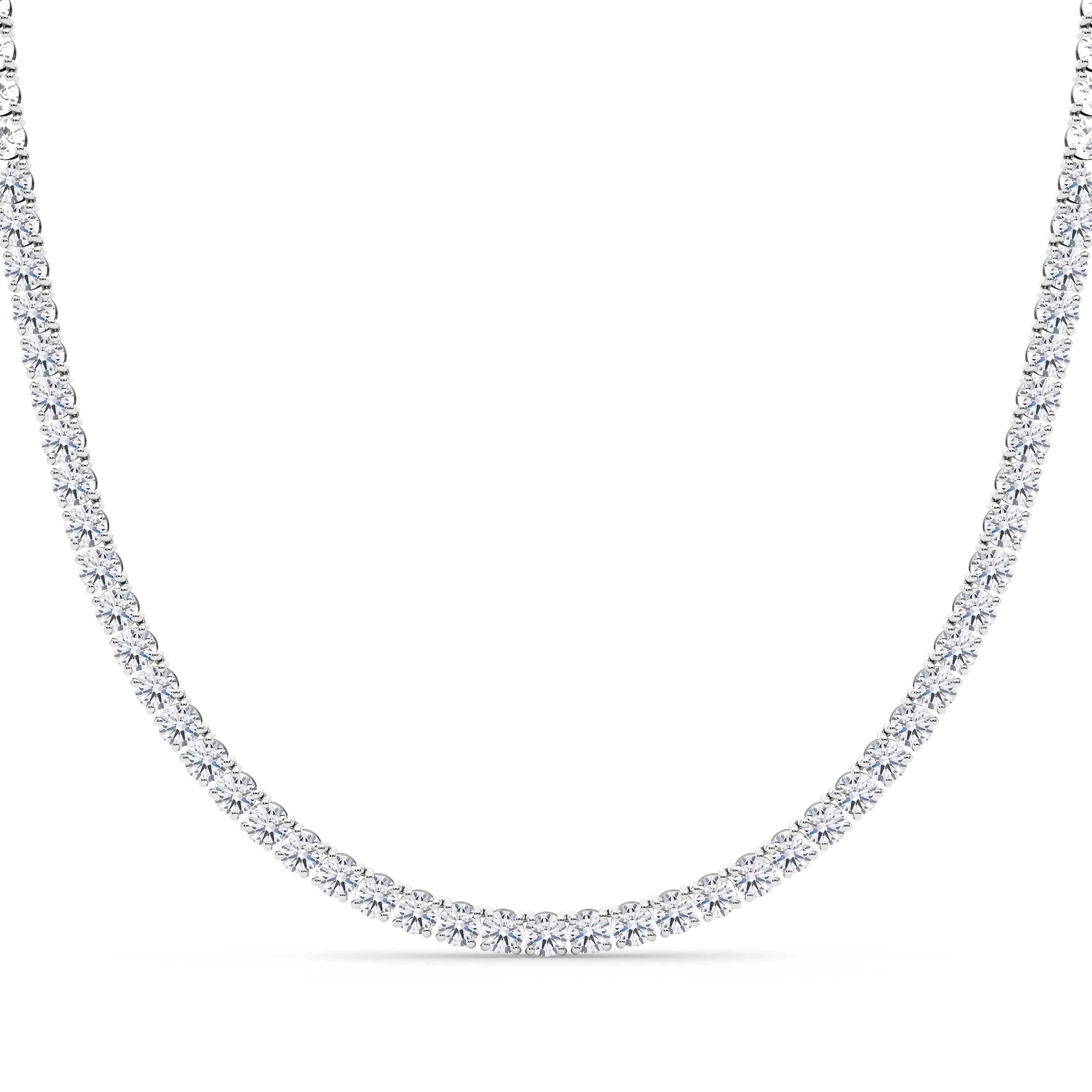 Mixed Metal Diamond Tennis Chain Necklace