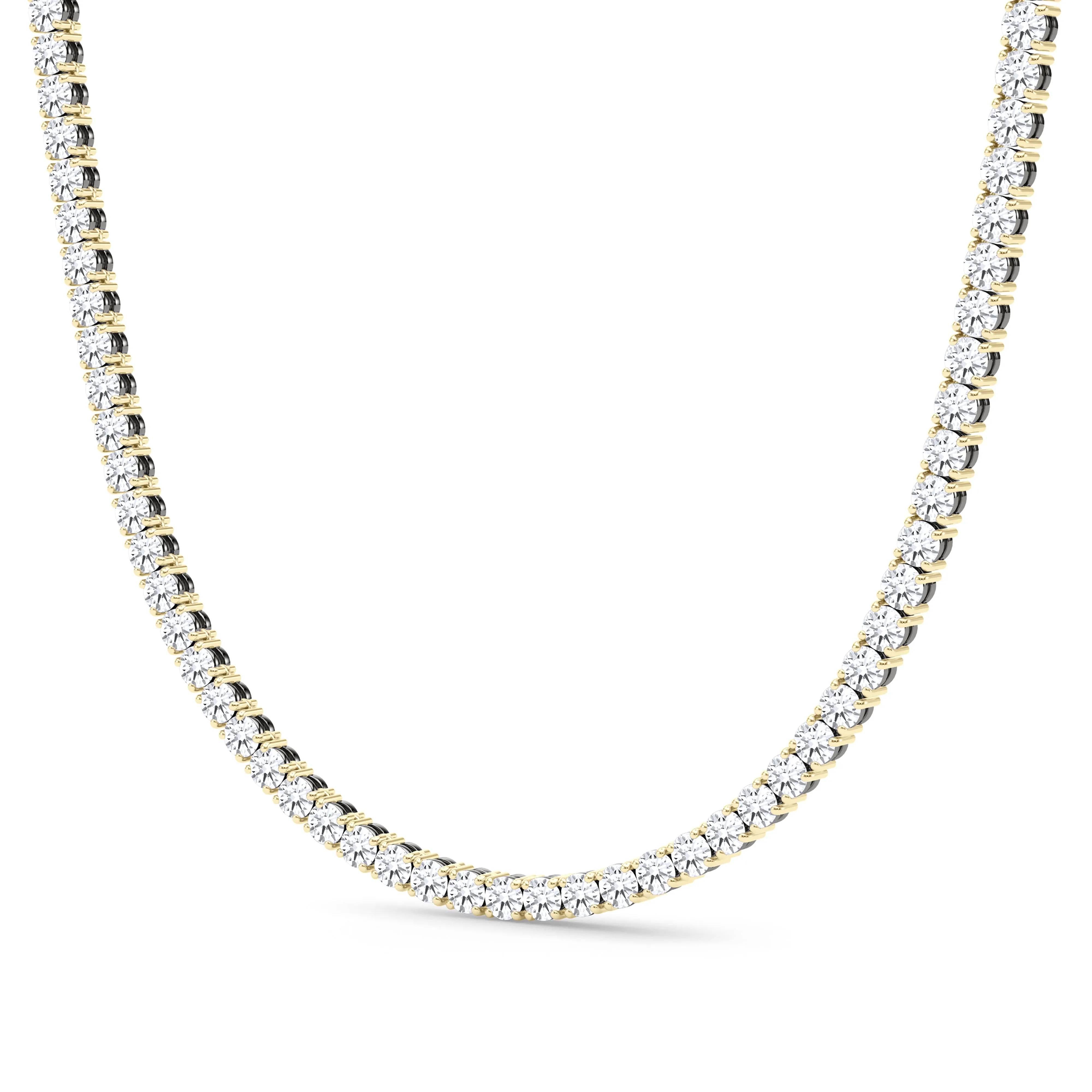 Mixed Metal Diamond Tennis Chain Necklace