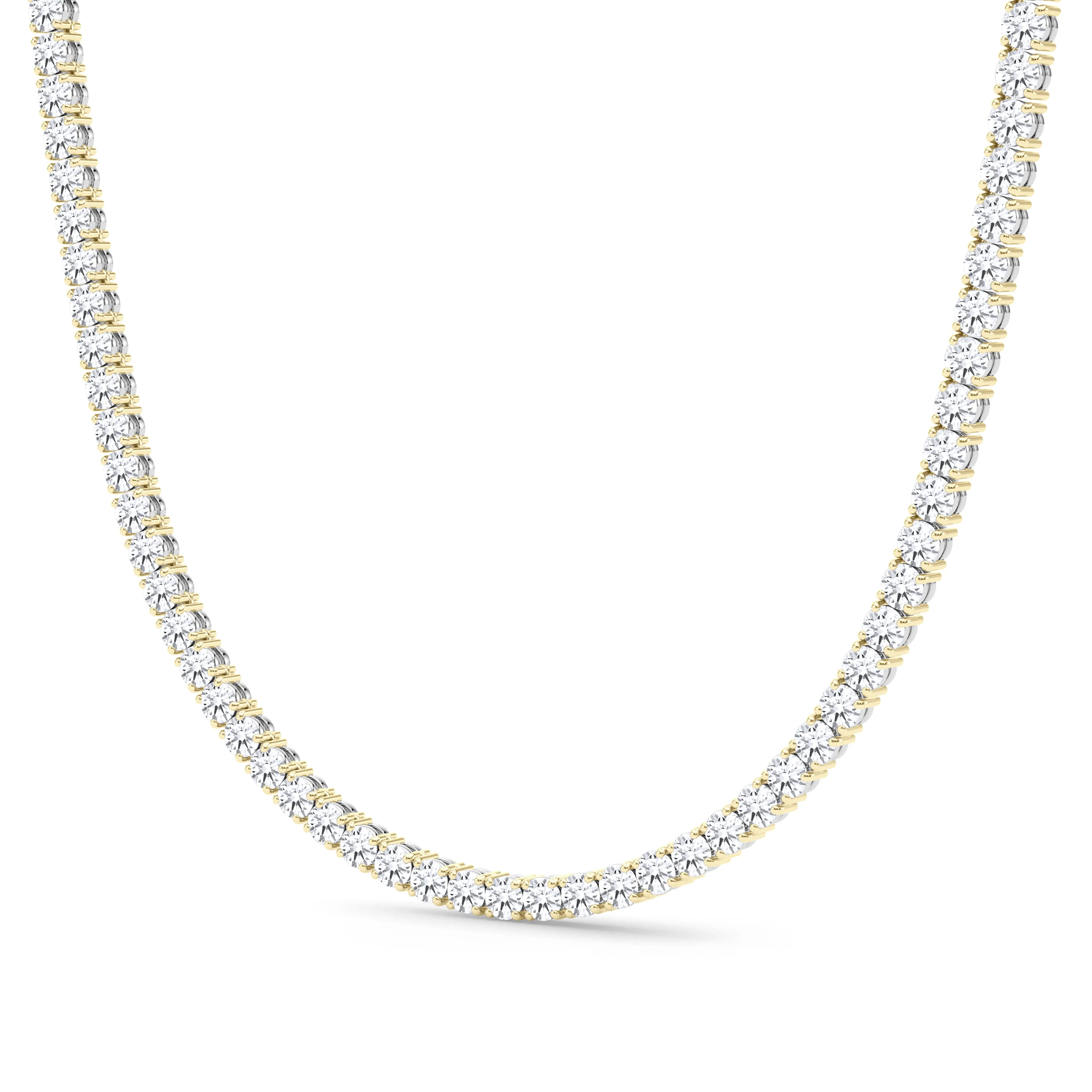 Mixed Metal Diamond Tennis Chain Necklace