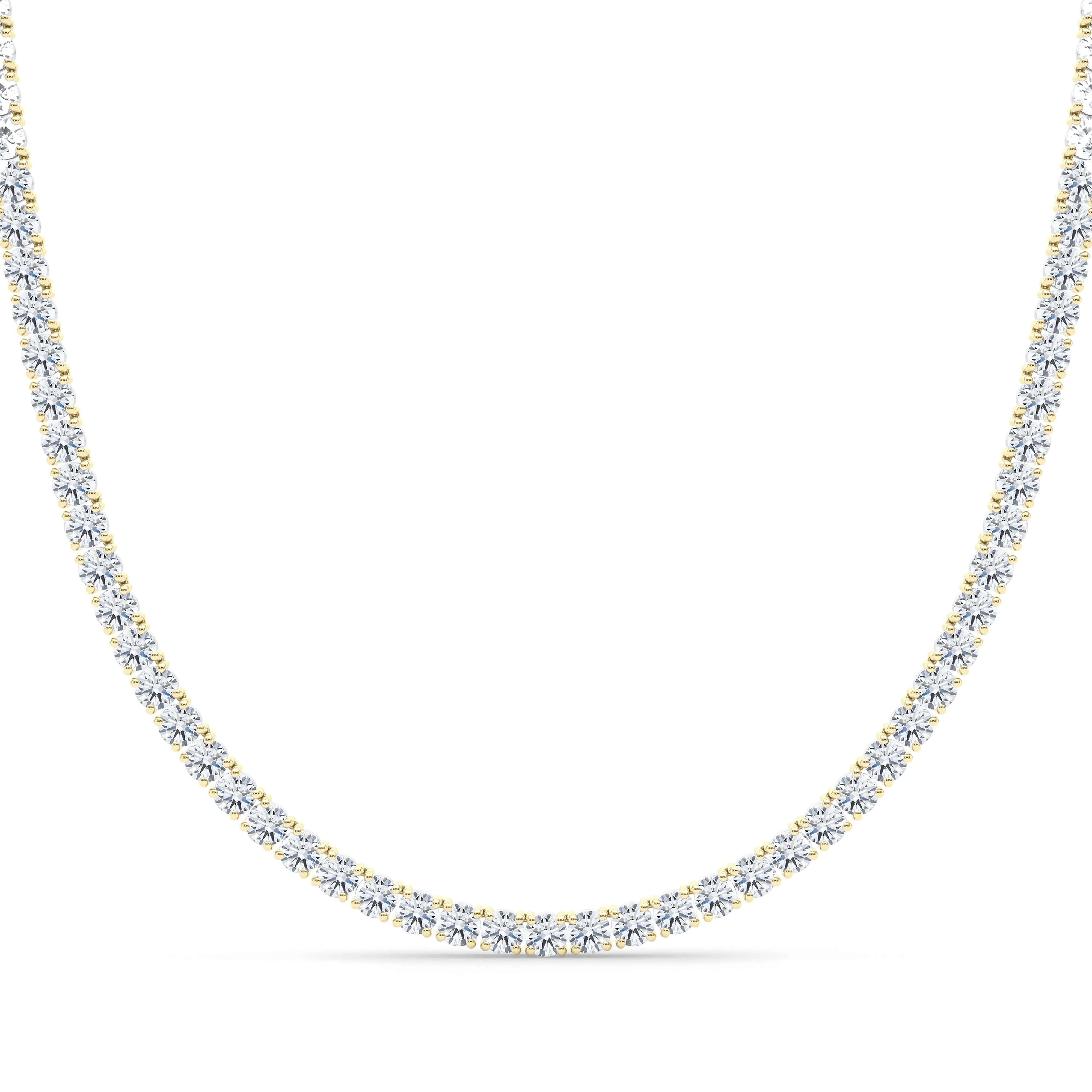 Mixed Metal Diamond Tennis Chain Necklace