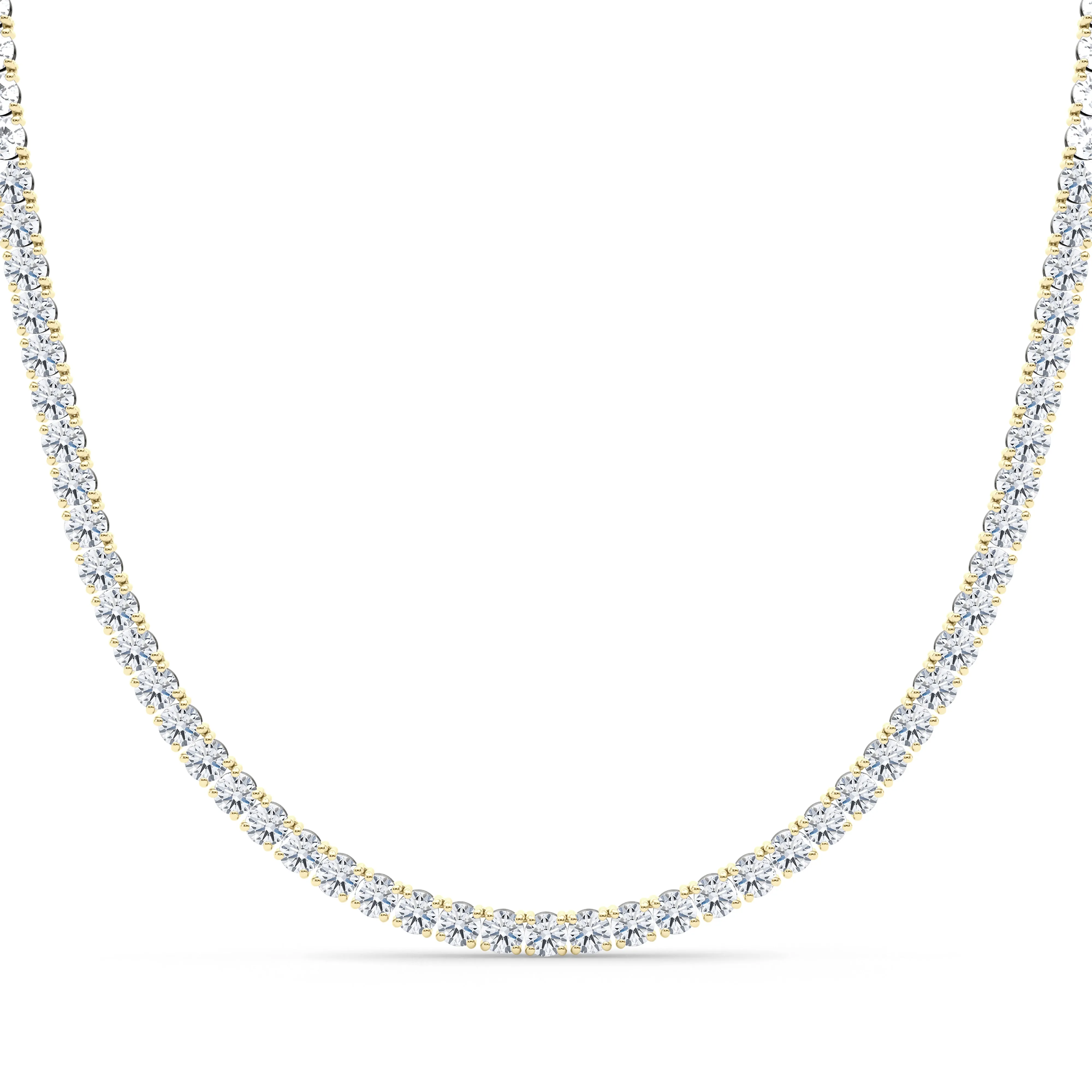 Mixed Metal Diamond Tennis Chain Necklace