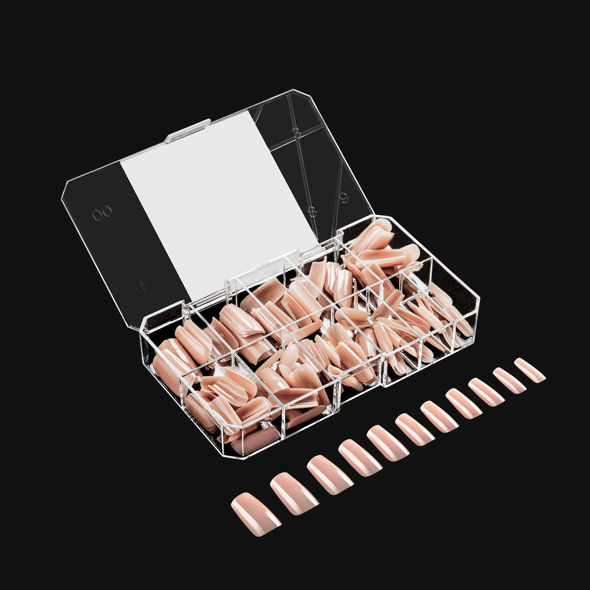 Neutrals Gel-X® Lila Natural Square Medium Box of Tips - 11 Sizes (150pcs)