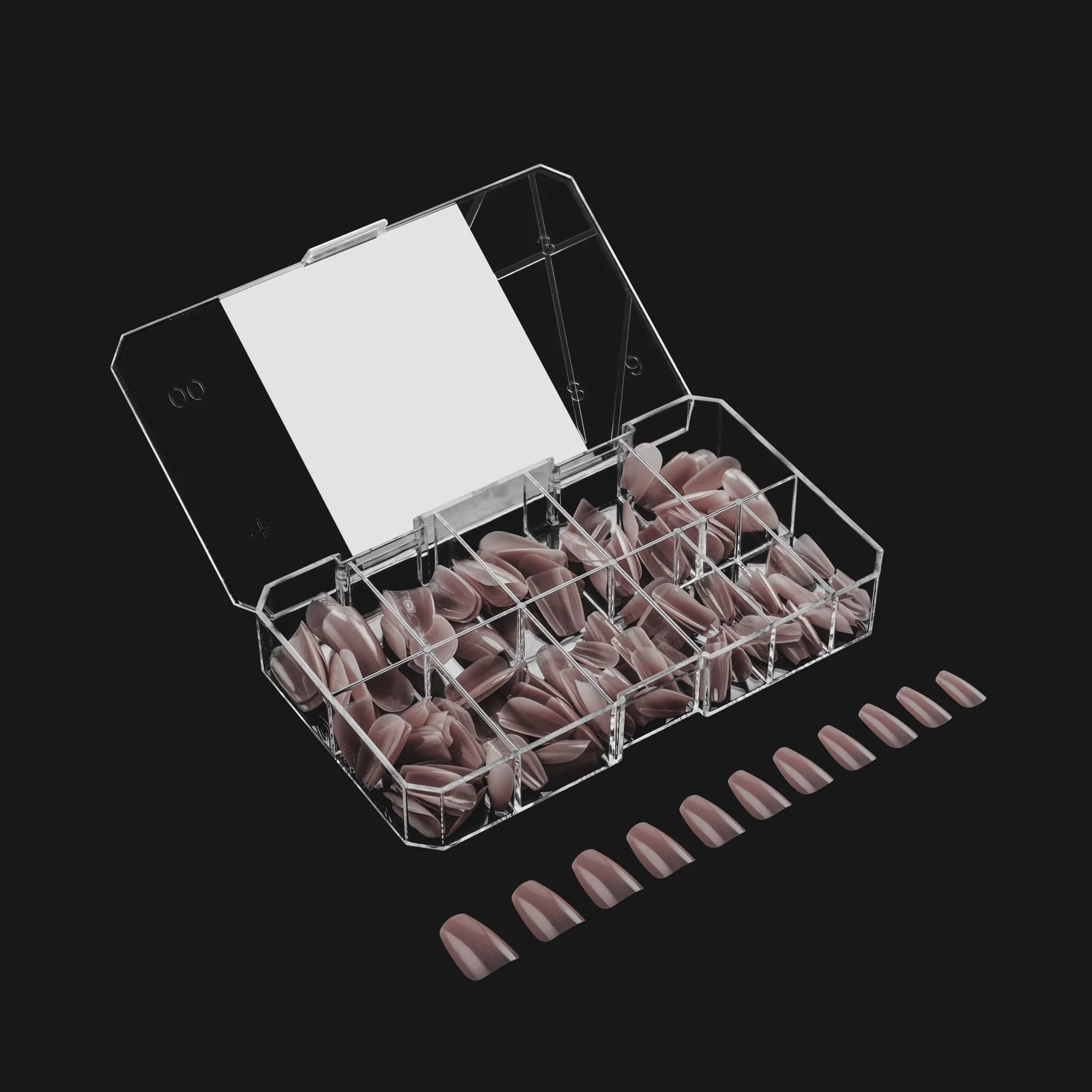 Neutrals Gel-X® Mia Natural Coffin Short Box of Tips - 11 Sizes (150pcs)