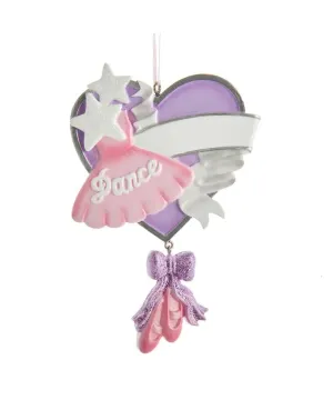 Pink/Purple Ballet Heart "Dance" Ornament
