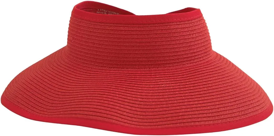 San Diego Hat Co. Women's One Size Ultrabraid Visor with Ribbon Binding, and Sweatband