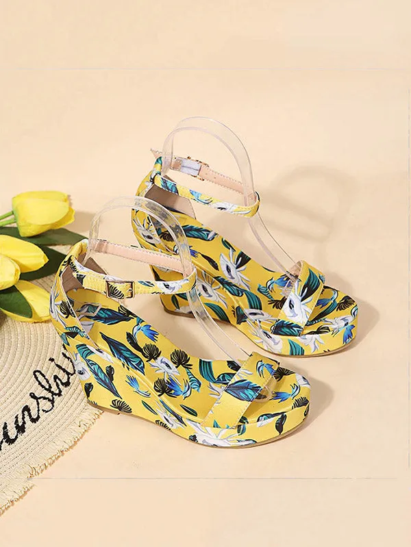 Toleet Printed Tropical Style Platform Sandals