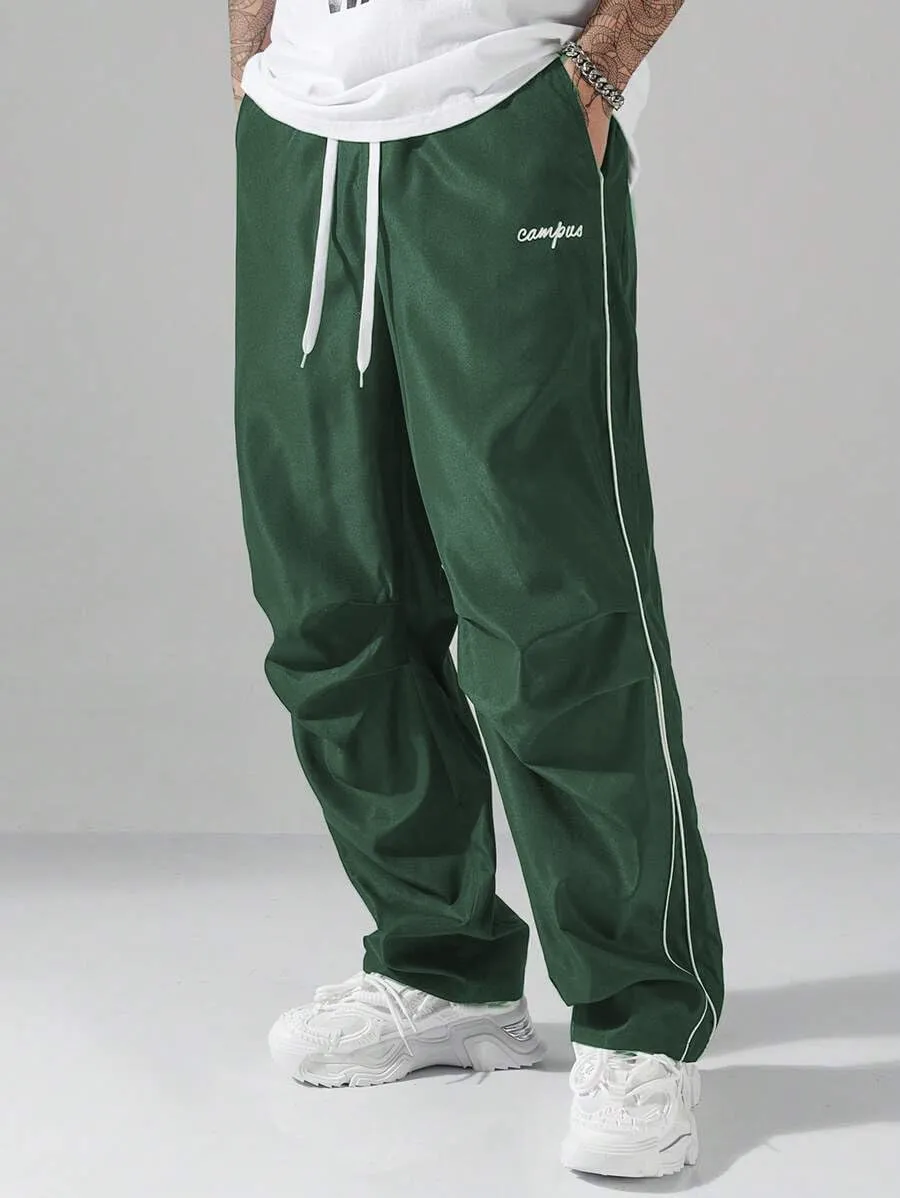 ZAFUL Men's Parachute Sweatpants Y2k Baggy Track Pants Drawstring Wide Leg Casual Trousers Streetwear