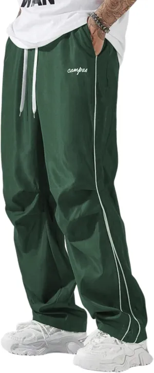 ZAFUL Men's Parachute Sweatpants Y2k Baggy Track Pants Drawstring Wide Leg Casual Trousers Streetwear