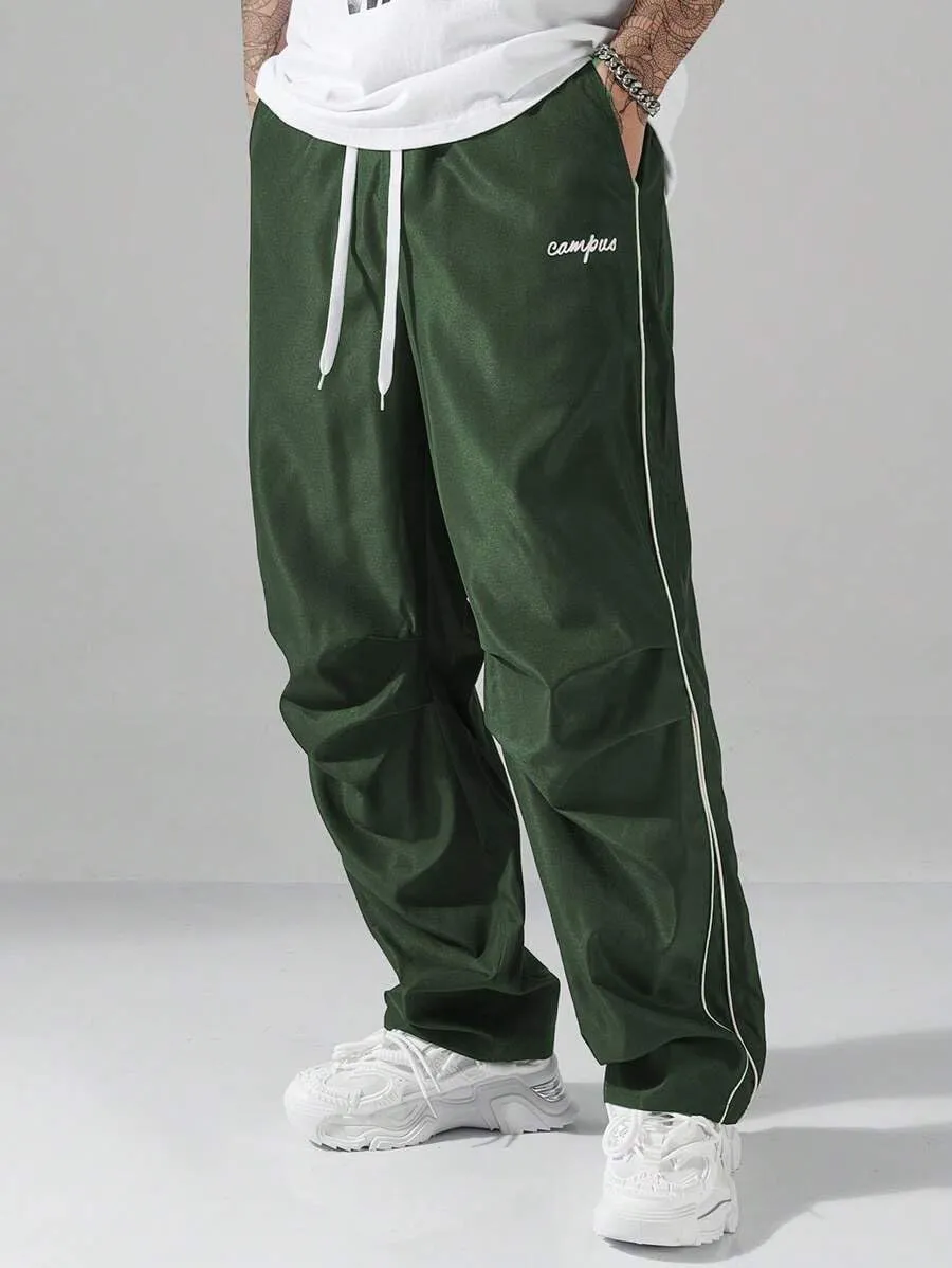 ZAFUL Men's Parachute Sweatpants Y2k Baggy Track Pants Drawstring Wide Leg Casual Trousers Streetwear