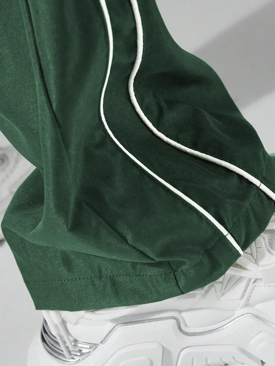 ZAFUL Men's Parachute Sweatpants Y2k Baggy Track Pants Drawstring Wide Leg Casual Trousers Streetwear